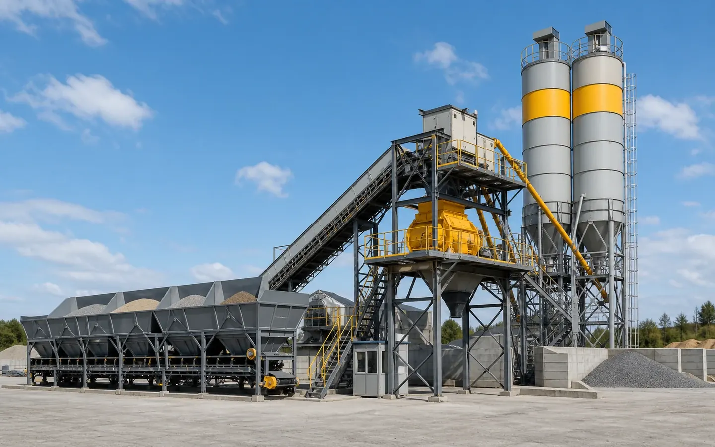 Concrete Batching Plant full equipment view