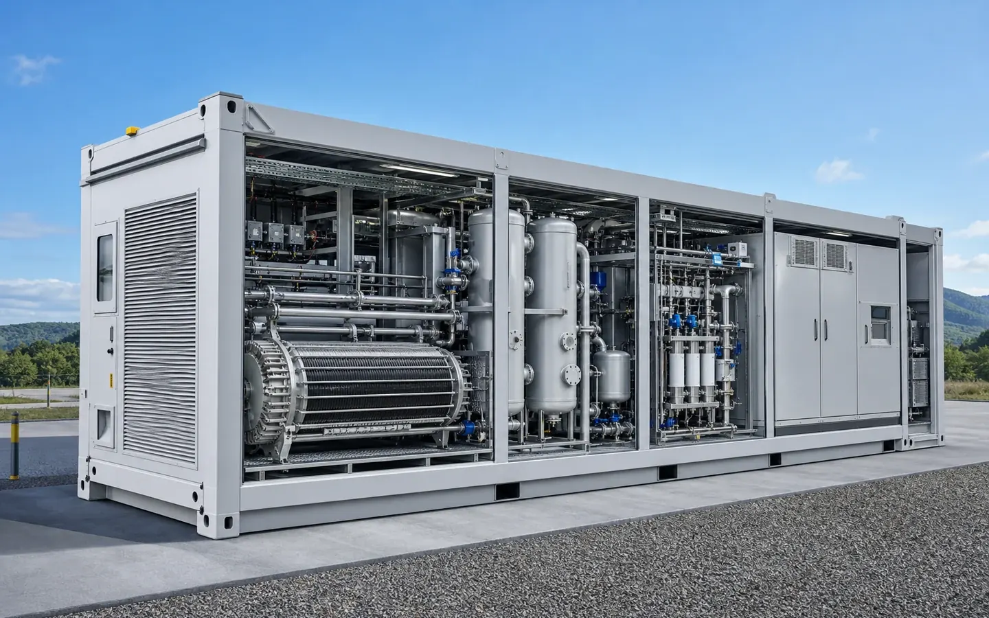 Water Electrolysis Hydrogen Production System full equipment view