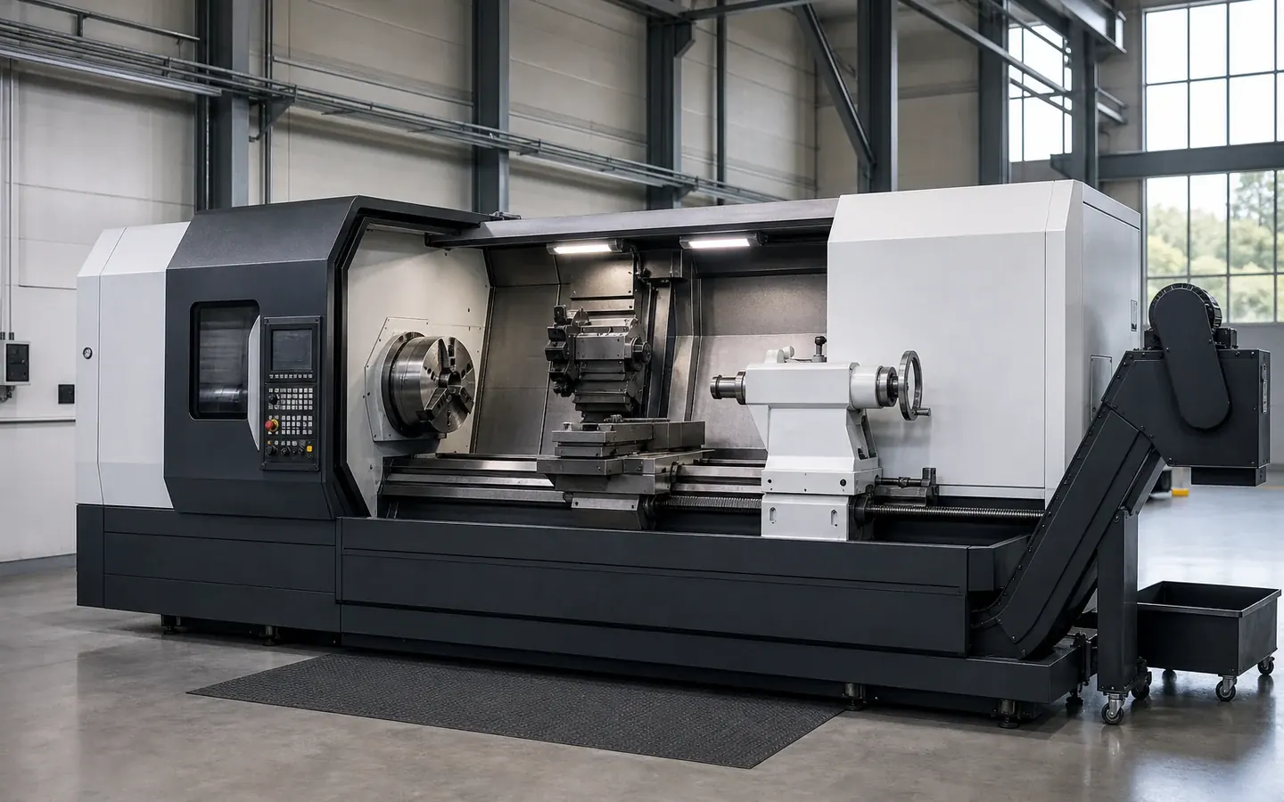 Lathe full equipment view
