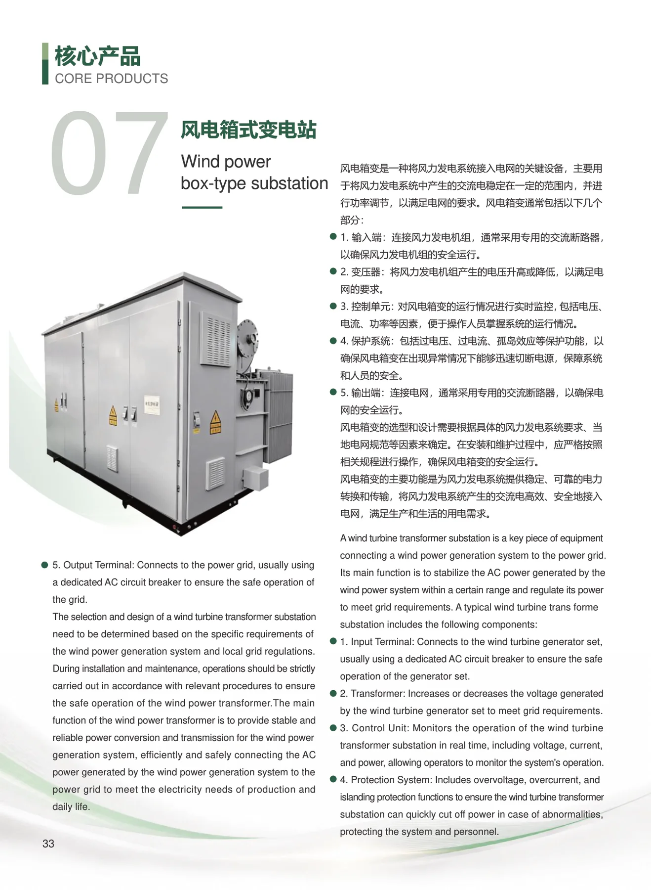 Wind Power Box-Type Substation full equipment view