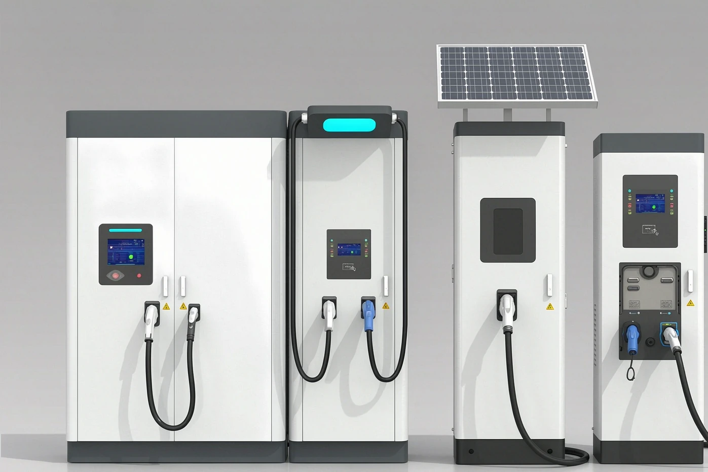 AC & DC Charging Piles & Solar Charging Systems full equipment view